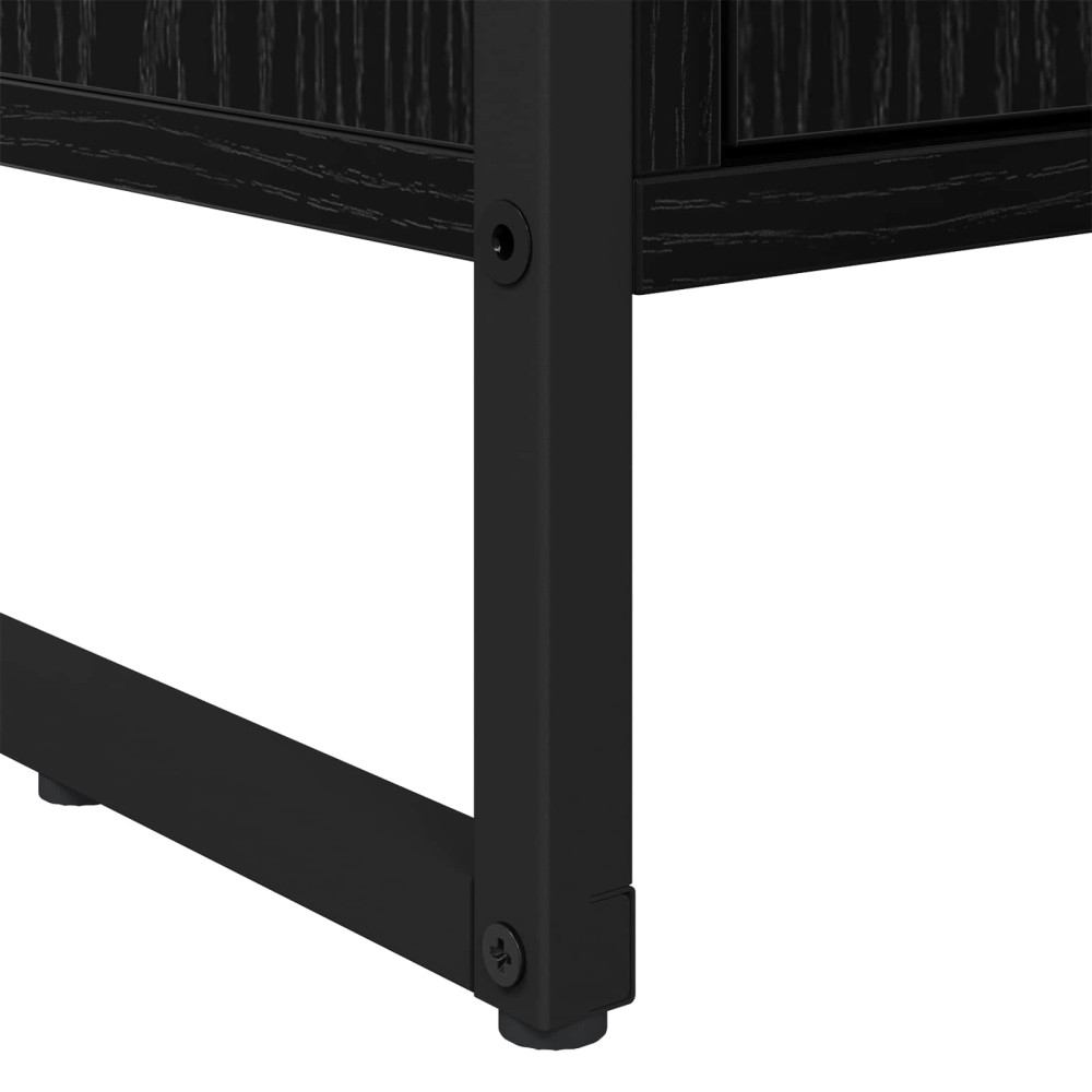 Produktbild för Höga Skåp Svart Ek 60 x 36 x 200 cm Konstruerat trä