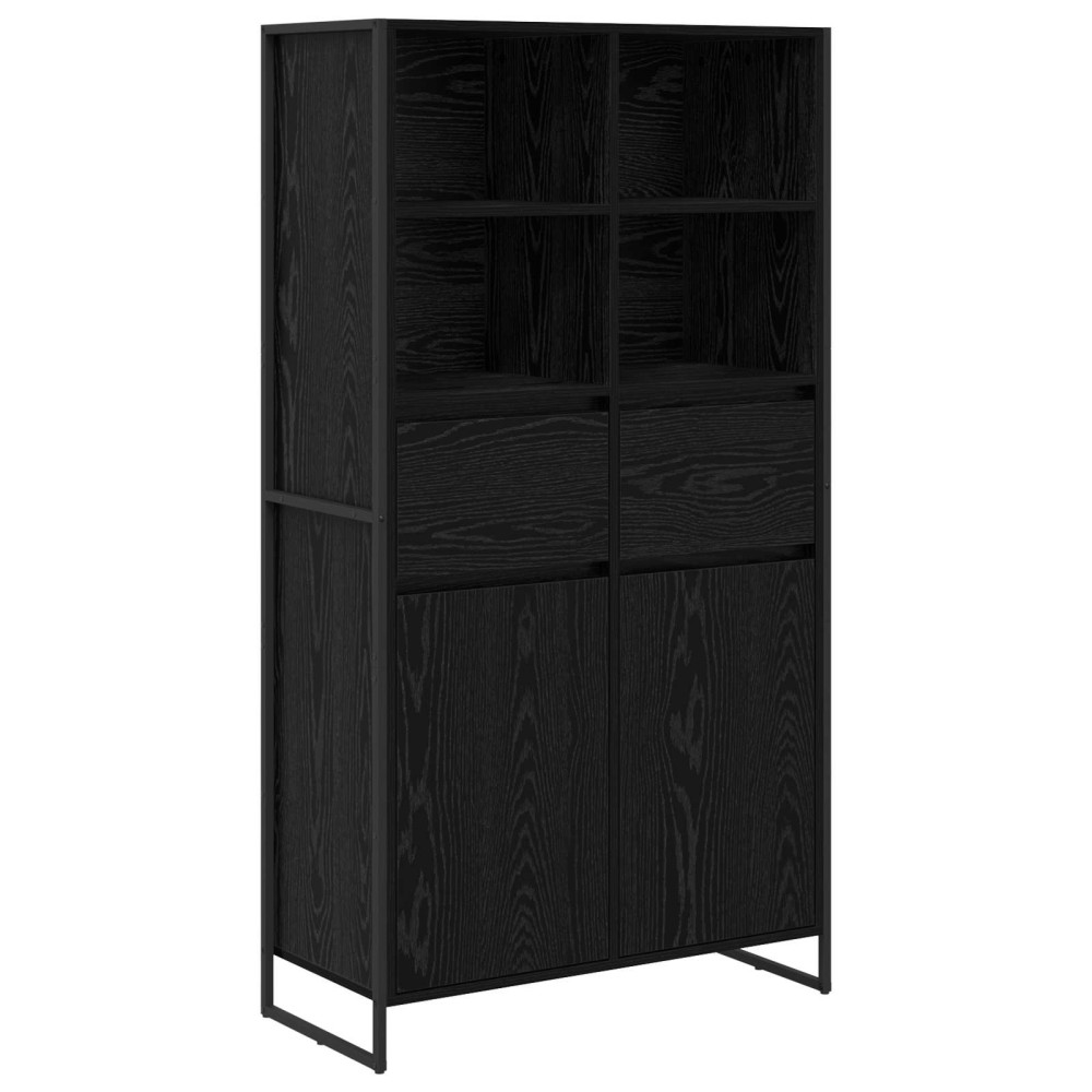 Produktbild för Sideboard Svart Ek 81 x 36 x 150.5 cm Konstruerat trä