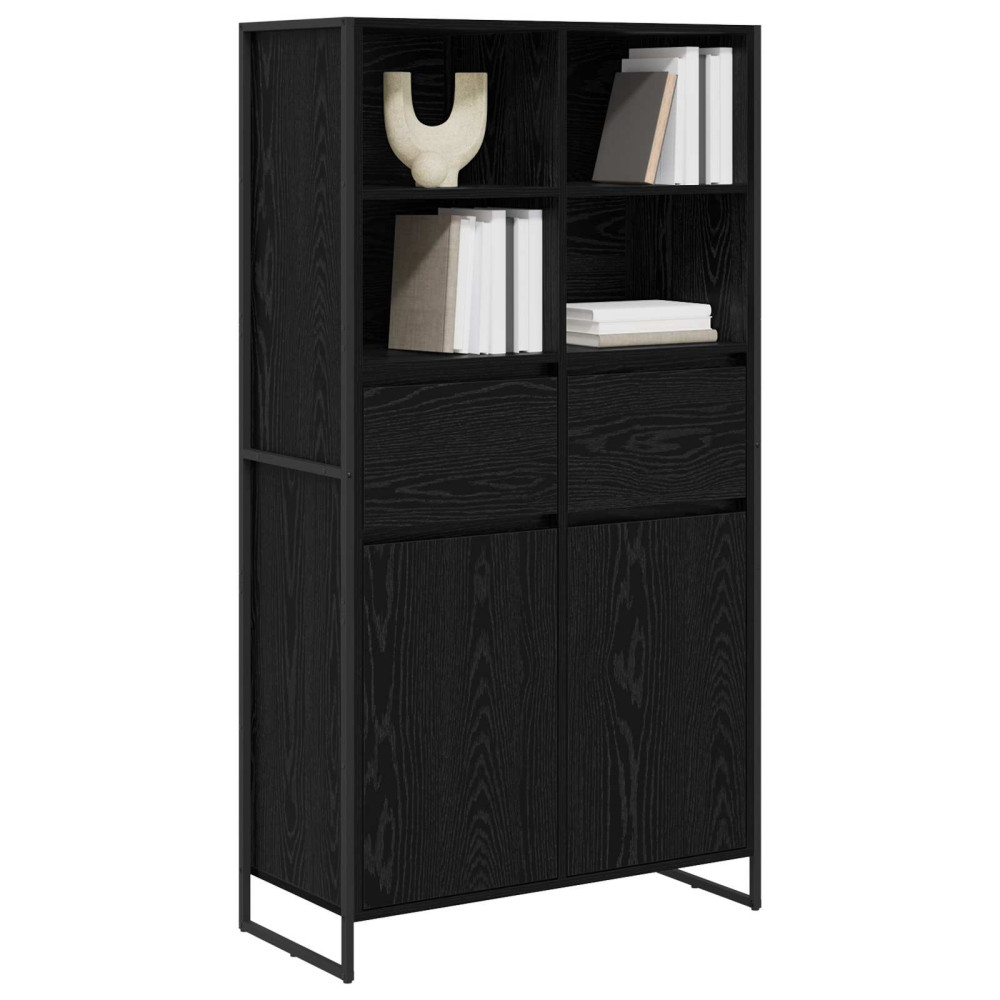 Produktbild för Sideboard Svart Ek 81 x 36 x 150.5 cm Konstruerat trä