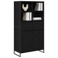 Produktbild för Sideboard Svart Ek 81 x 36 x 150.5 cm Konstruerat trä