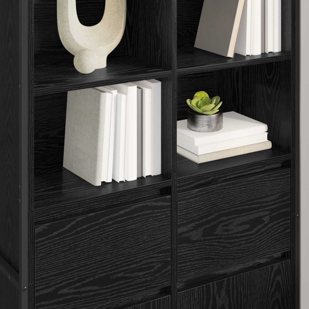 Produktbild för Sideboard Svart Ek 81 x 36 x 150.5 cm Konstruerat trä