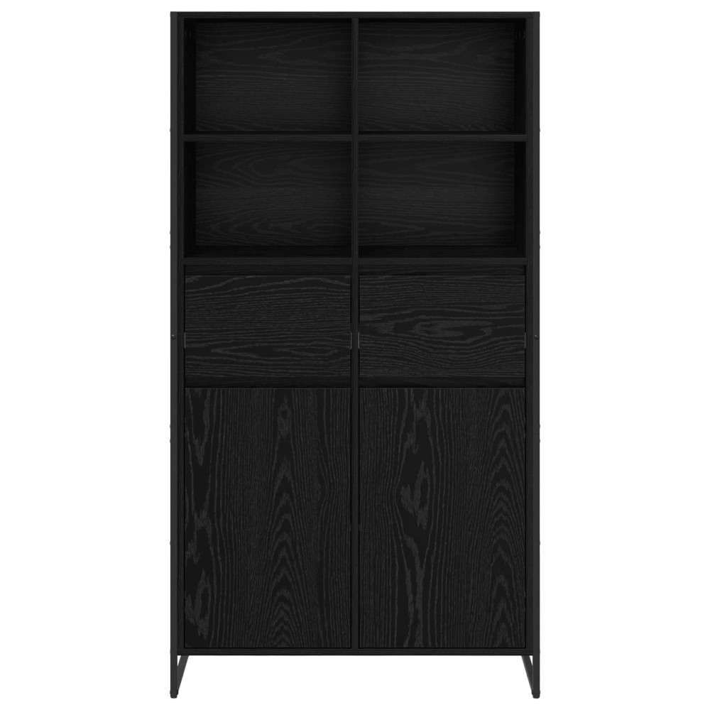 Produktbild för Sideboard Svart Ek 81 x 36 x 150.5 cm Konstruerat trä