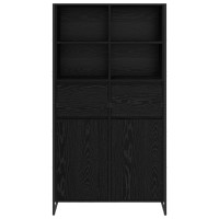 Produktbild för Sideboard Svart Ek 81 x 36 x 150.5 cm Konstruerat trä
