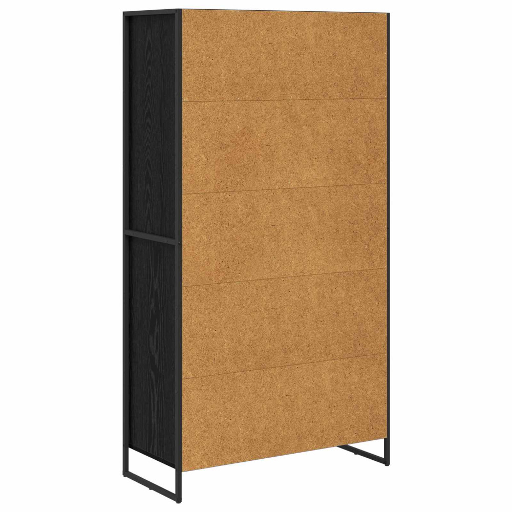 Produktbild för Sideboard Svart Ek 81 x 36 x 150.5 cm Konstruerat trä