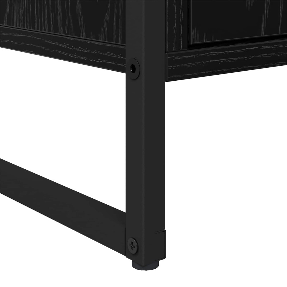 Produktbild för Sideboard Svart Ek 81 x 36 x 150.5 cm Konstruerat trä