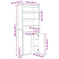 Produktbild för Höga Skåp Rökek 79 x 36 x 200 cm Konstruerat trä