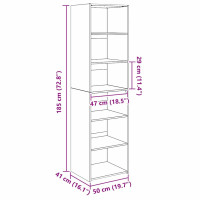 Produktbild för Skåp Svart Ek 50 x 41 x 185 cm Konstruerat trä