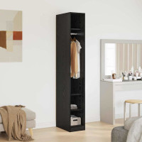 Produktbild för Garderob med hylla Svart Ek 50 x 30 x 200 cm Konstruerat trä