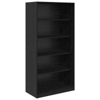 Produktbild för Garderob med hylla Svart Ek 100 x 50 x 200 cm Konstruerat trä