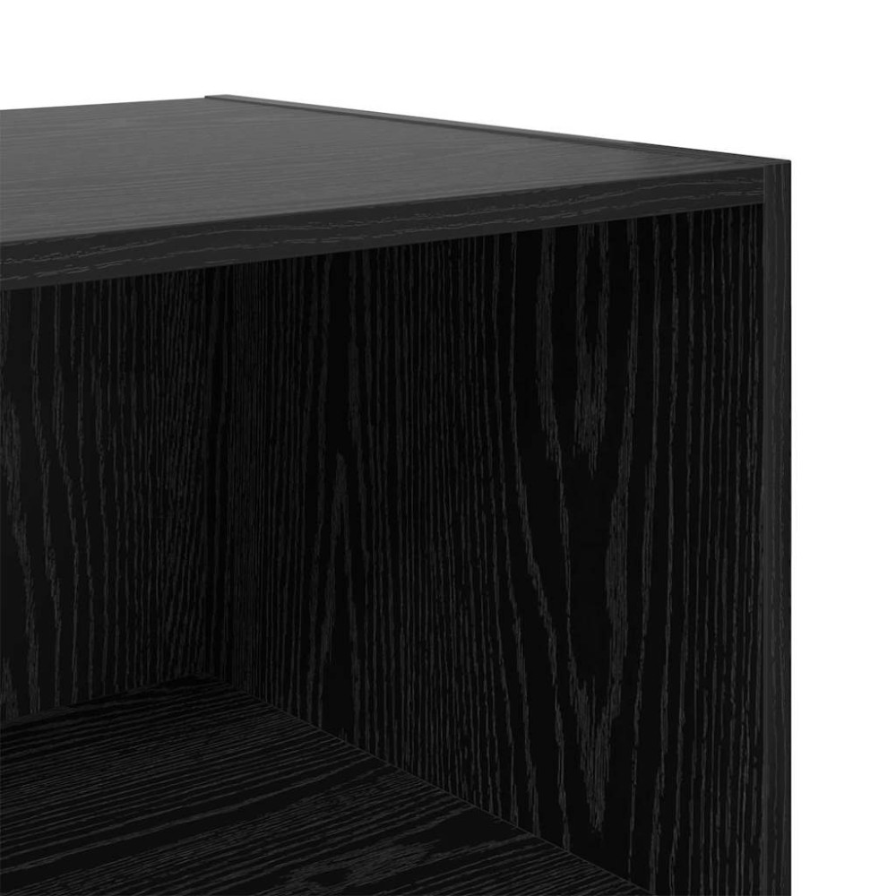 Produktbild för Garderob med hylla Svart Ek 100 x 50 x 200 cm Konstruerat trä