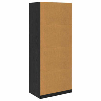 Produktbild för Garderob med låda Svart Ek 80 x 50 x 200 cm Konstruerat trä
