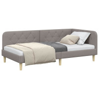Produktbild för Hörn Sängram Taupe 90 x 190 cm tyg
