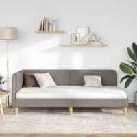 Produktbild för Hörn Sängram Taupe 90 x 190 cm tyg