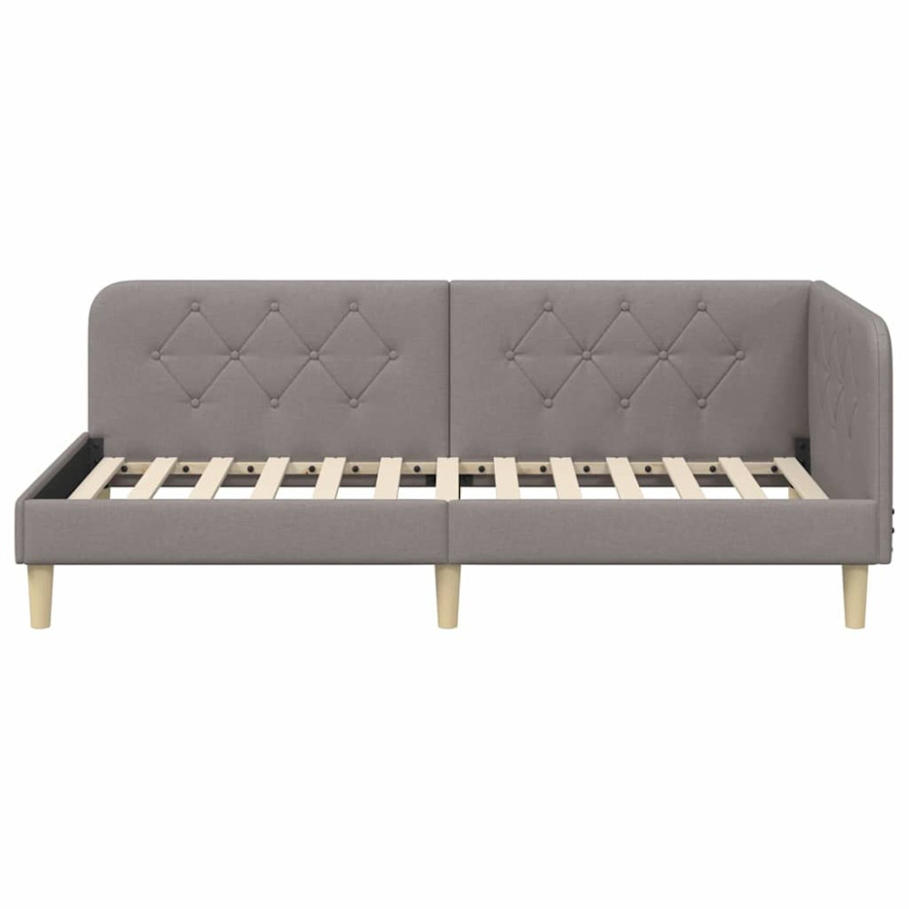Produktbild för Hörn Sängram Taupe 90 x 190 cm tyg