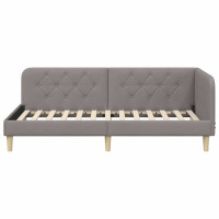 Produktbild för Hörn Sängram Taupe 90 x 190 cm tyg
