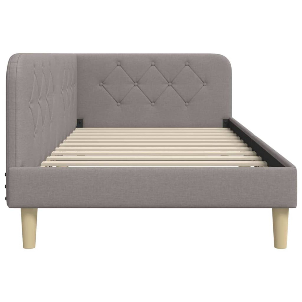 Produktbild för Hörn Sängram Taupe 90 x 190 cm tyg