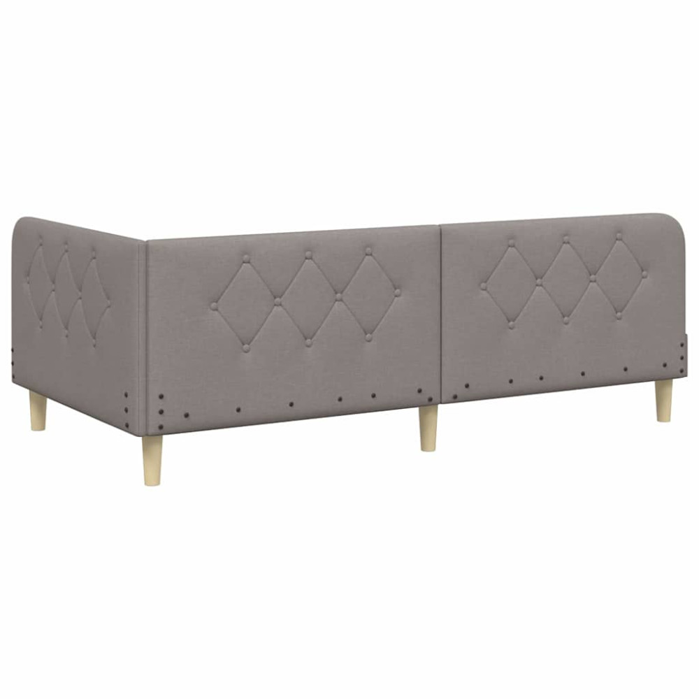 Produktbild för Hörn Sängram Taupe 90 x 190 cm tyg