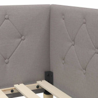 Produktbild för Hörn Sängram Taupe 90 x 190 cm tyg