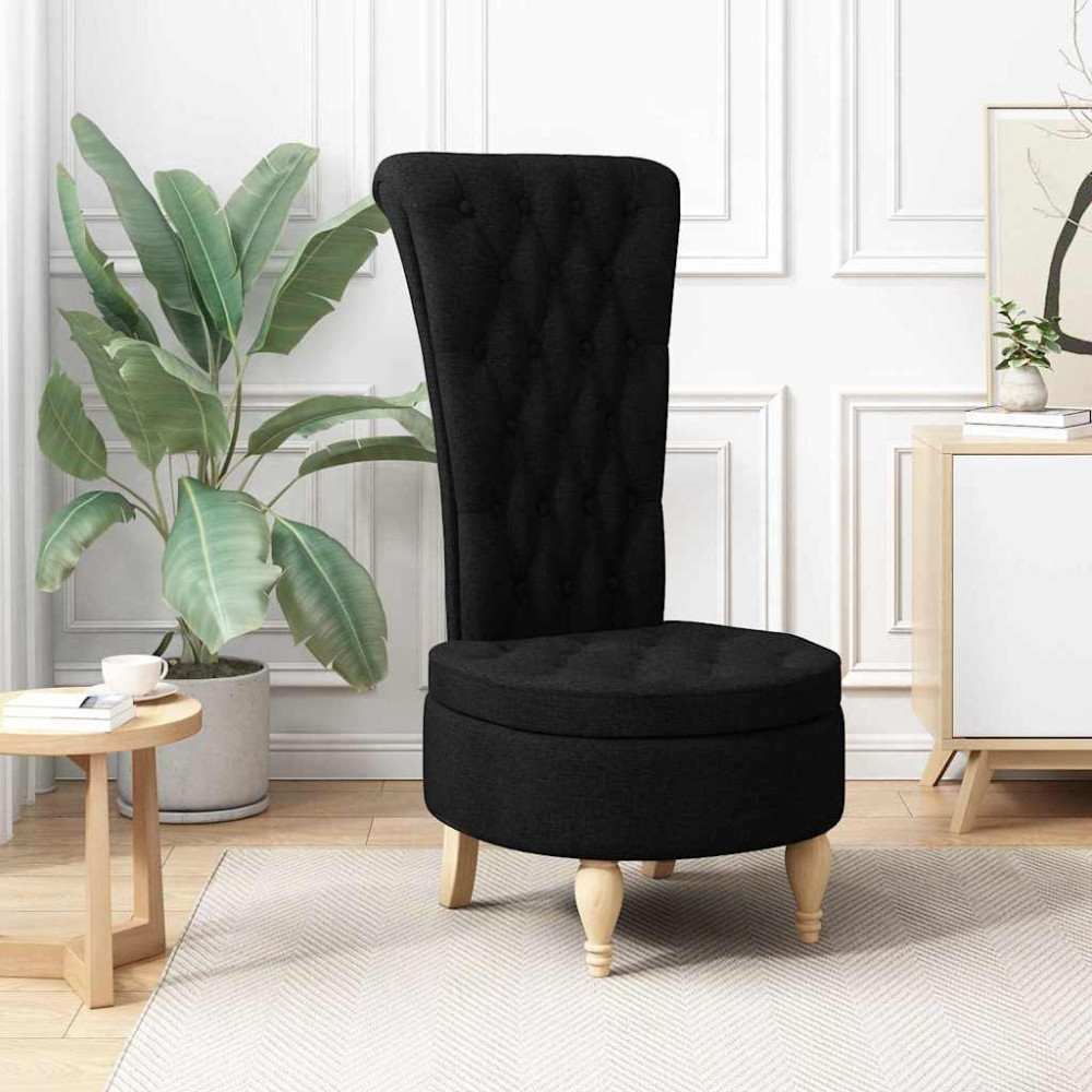 Produktbild för Slipperfåtölj Svart 56,5 x 70 x 110 cm tyg