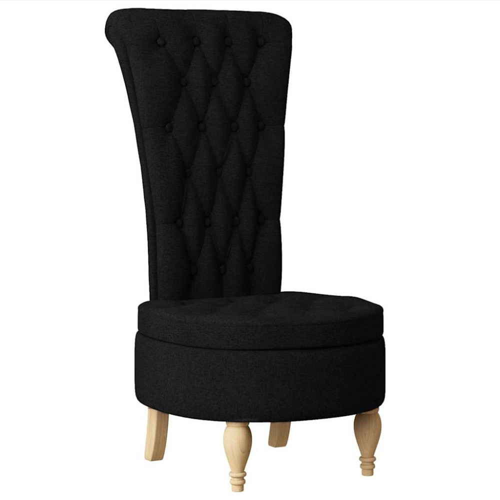 Produktbild för Slipperfåtölj Svart 56,5 x 70 x 110 cm tyg