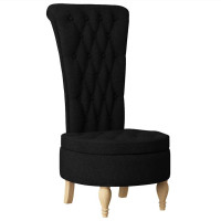 Produktbild för Slipperfåtölj Svart 56,5 x 70 x 110 cm tyg