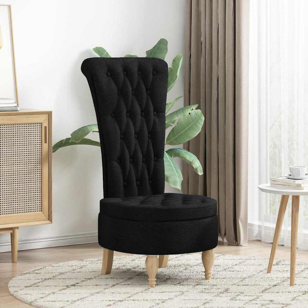 Produktbild för Slipperfåtölj Svart 56,5 x 70 x 110 cm tyg