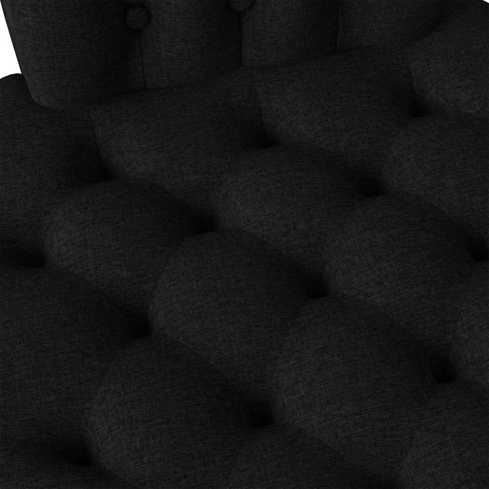 Produktbild för Slipperfåtölj Svart 56,5 x 70 x 110 cm tyg