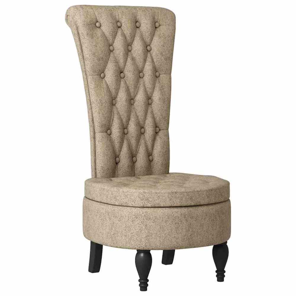 Produktbild för Slipperfåtölj Ljusgrå 56,5 x 70 x 110 cm Faux Mockaläder