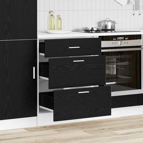 vidaXL Köksunderskåp Svart Ek 60 x 46 x 81,5 cm Konstruerat trä