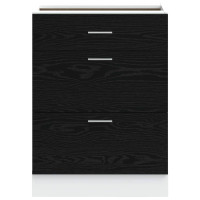 Produktbild för Köksunderskåp Svart Ek 60 x 46 x 81,5 cm Konstruerat trä