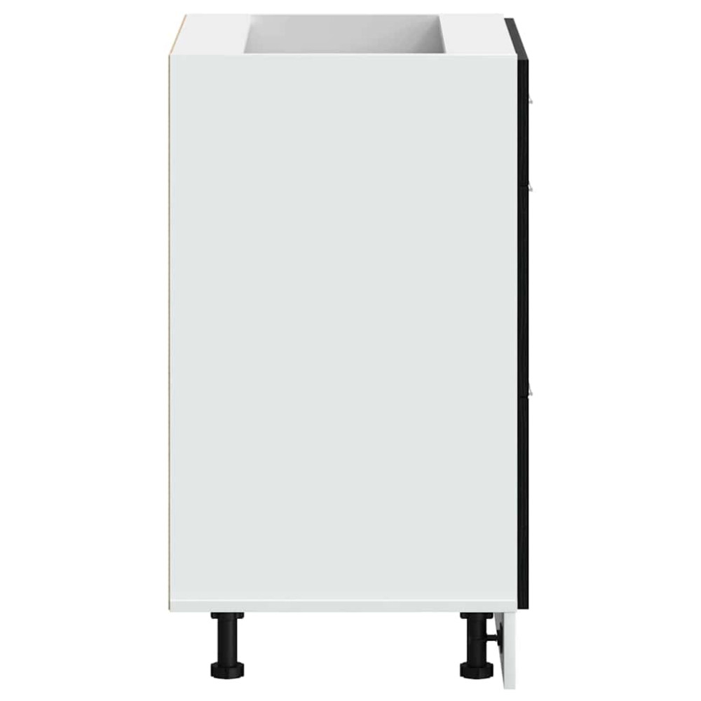 Produktbild för Köksunderskåp Svart Ek 60 x 46 x 81,5 cm Konstruerat trä