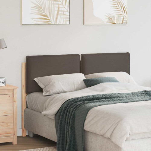 vidaXL Klädd sänggavel Naturlig och Ljus Grå 140 cm Massiv furu