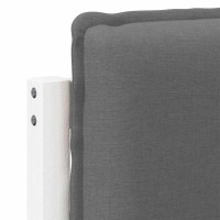 Produktbild för Klädd sänggavel Vit och ljusgrå 140 cm Massiv furu