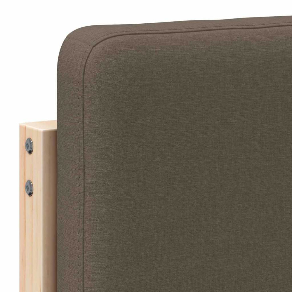 Produktbild för Klädd sänggavel Brun och Taupe 140 cm Massiv furu