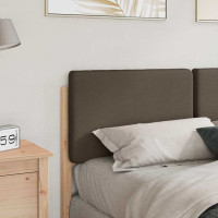 Produktbild för Klädd sänggavel Brun och Taupe 135 cm Massiv furu