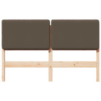 Produktbild för Klädd sänggavel Brun och Taupe 135 cm Massiv furu