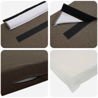 Produktbild för Klädd sänggavel Brun och Taupe 135 cm Massiv furu