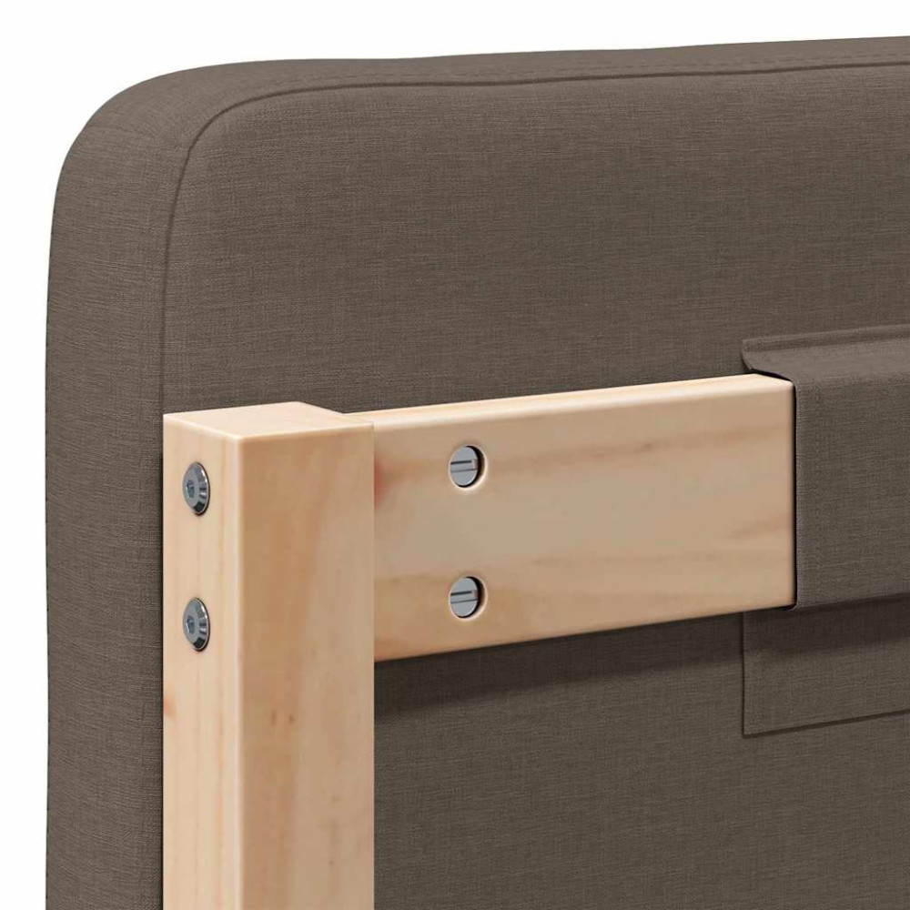 Produktbild för Klädd sänggavel Brun och Taupe 135 cm Massiv furu