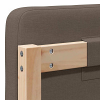 Produktbild för Klädd sänggavel Brun och Taupe 135 cm Massiv furu