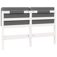 Produktbild för Klädd sänggavel Vit och ljusgrå 120 cm Massiv furu