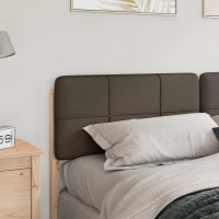Produktbild för Klädd sänggavel Brun och Taupe 200 cm Massiv furu