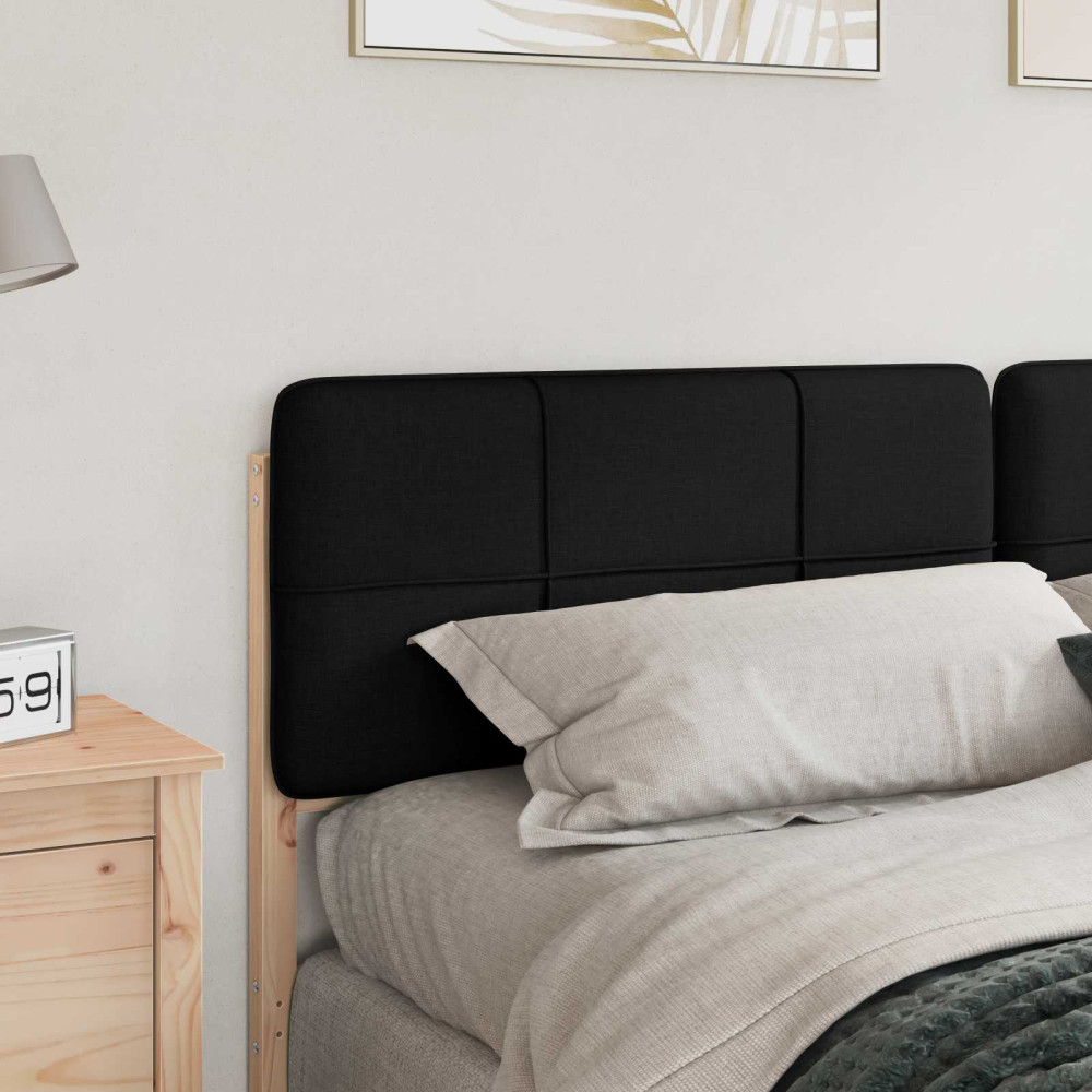 Produktbild för Klädd sänggavel Brun och svart 180 cm Massiv furu