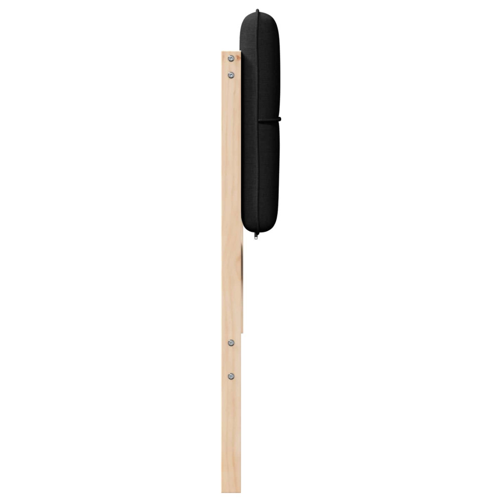 Produktbild för Klädd sänggavel Brun och svart 180 cm Massiv furu