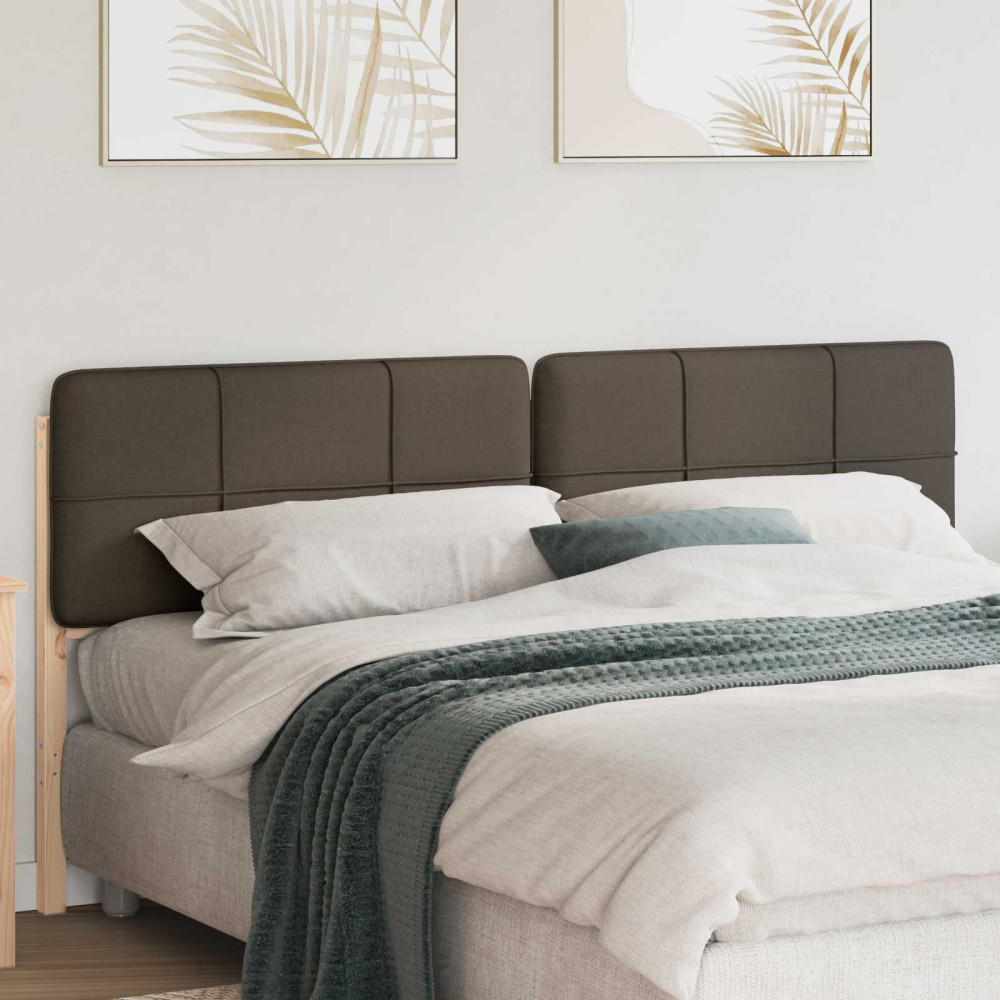 Produktbild för Klädd sänggavel Brun och Taupe 180 cm Massiv furu