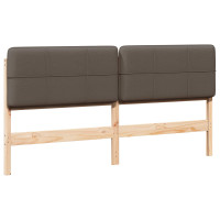 Produktbild för Klädd sänggavel Brun och Taupe 180 cm Massiv furu