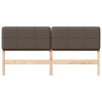 Produktbild för Klädd sänggavel Brun och Taupe 180 cm Massiv furu