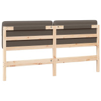 Produktbild för Klädd sänggavel Brun och Taupe 180 cm Massiv furu