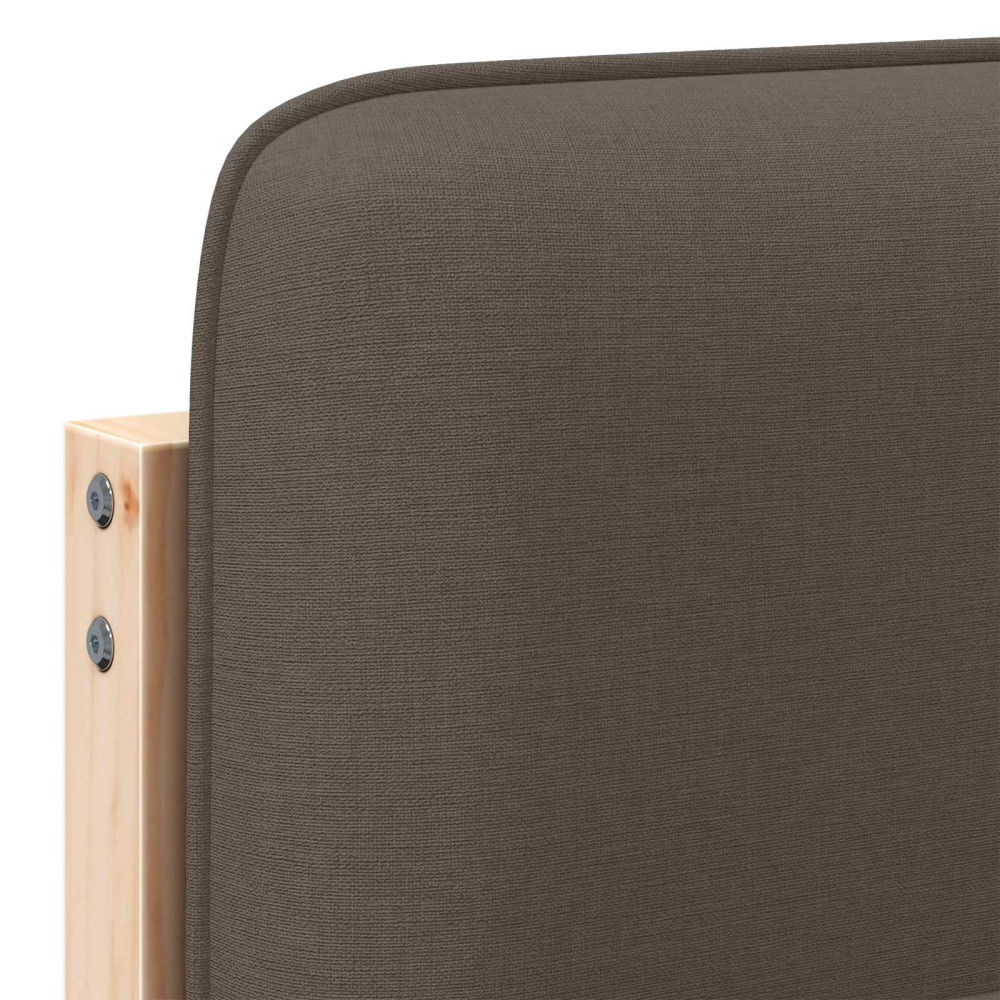 Produktbild för Klädd sänggavel Brun och Taupe 180 cm Massiv furu