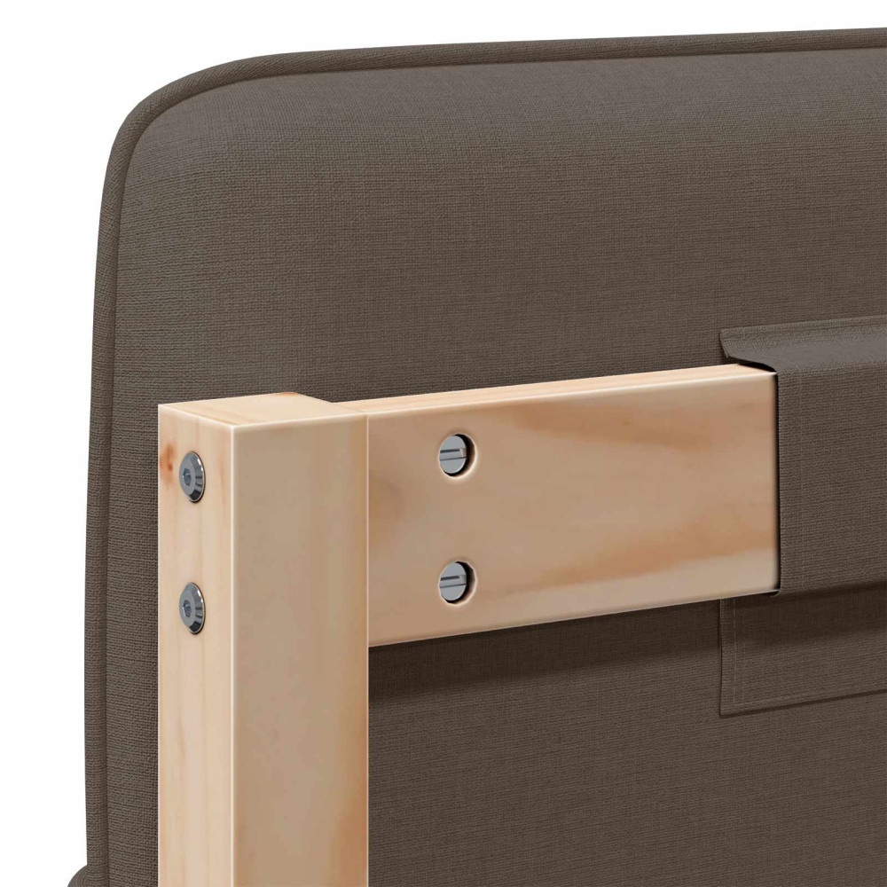 Produktbild för Klädd sänggavel Brun och Taupe 180 cm Massiv furu