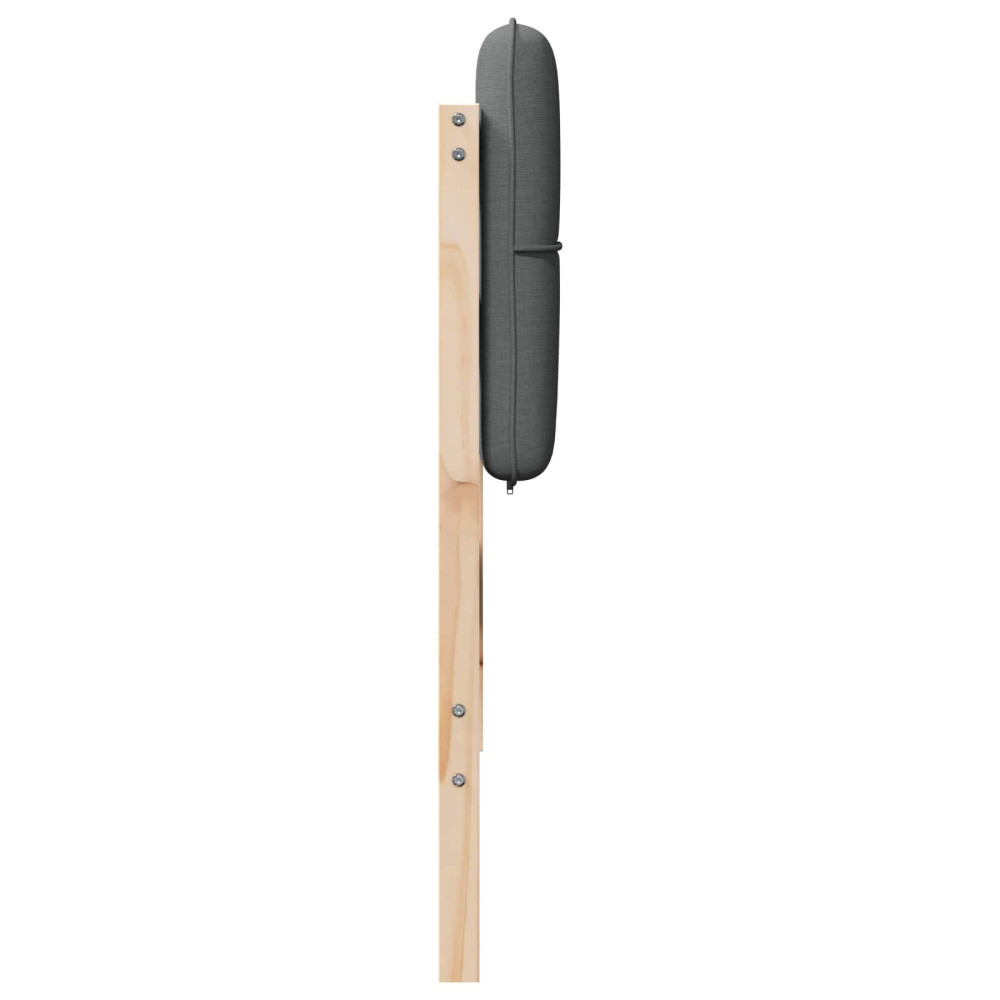 Produktbild för Klädd sänggavel Brun och ljusgrå 160 cm Massiv furu